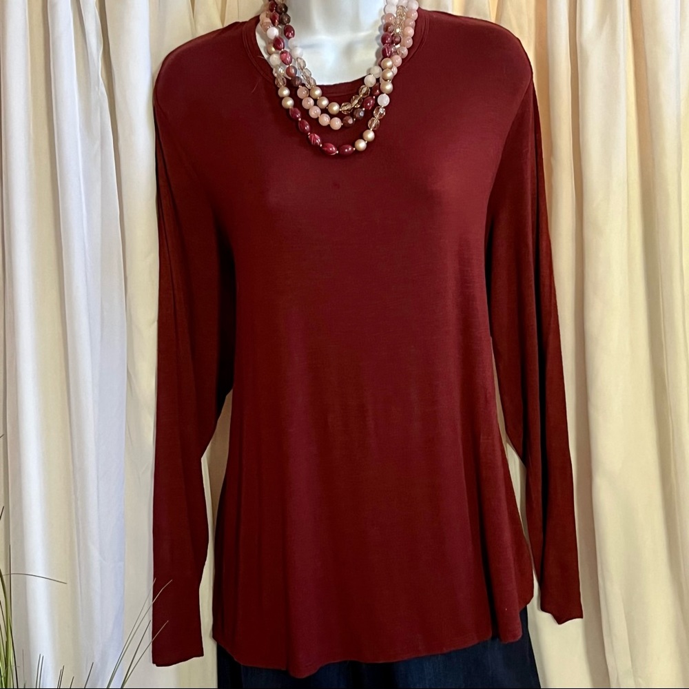 Maurices Swing Long Sleeve Tee, Wine.  Size 2X